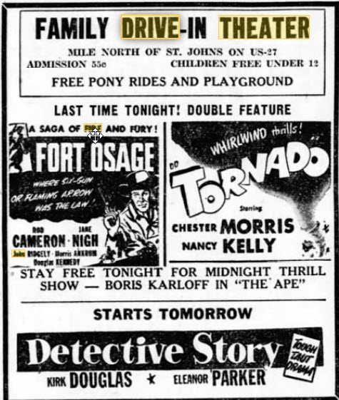 Family Drive-In Theatre - AD FROM AUG 16 1952